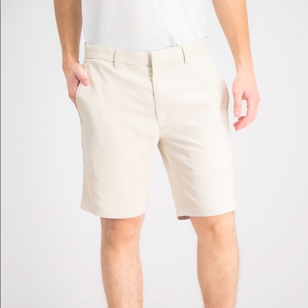 Alfani Mens Comfort Waist Water Repellent Dress Shorts, Stone Block, 38